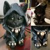 New Cat Statue Witch Grim Reaper Decorative Resin Black Cloak Grim Reaper Feline Micro Decor Garden Home Office