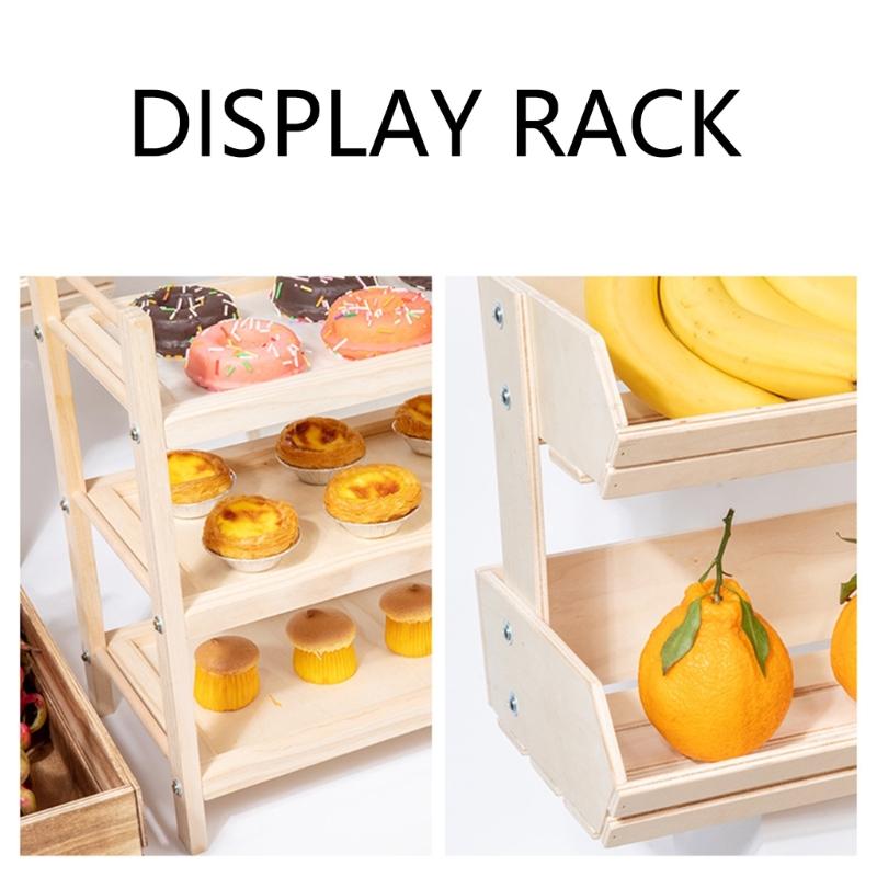 2 Layer Wood Fruit Bowl Holder And Bread Basket Display Shelves Ideal For Storing Fruits Vegetables Snacks In Kitchen