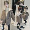 Girls' Mid-Length Lamb Fleece Jacket: Autumn/Winter Thickened Long-Sleeve Zipper Cardigan