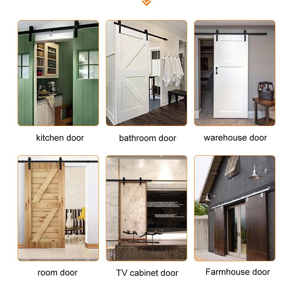 6FT Sliding Wood Barn Door Track System Kit Hardware Set,Heavy Duty