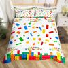С Днем Рождения Постельное Белье 3D Конструктор Пододеяльник Односпальный Двуспальный Красочный Конструкционный Чехол для Одеяла с 2 Наволочками