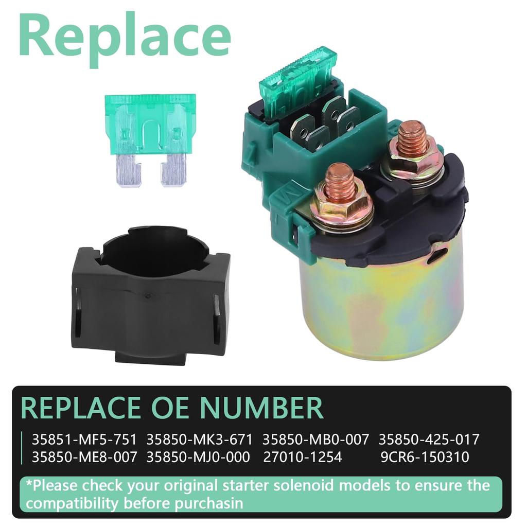 Starter Solenoid Relay, Compatible With 1988-2002 Kawasaki Bayou 220 KLF220 2003-2010 Bayou 250 KLF250 1993-1996 KLX650 1996-2005 Vulcan 800 2000