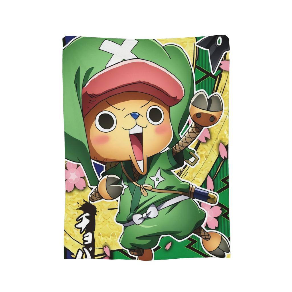 One Piece Tony Tony Chopper Anime Blanket Flannel Autumn/Winter Portable Soft Throw Blanket for Home Couch Bedspread