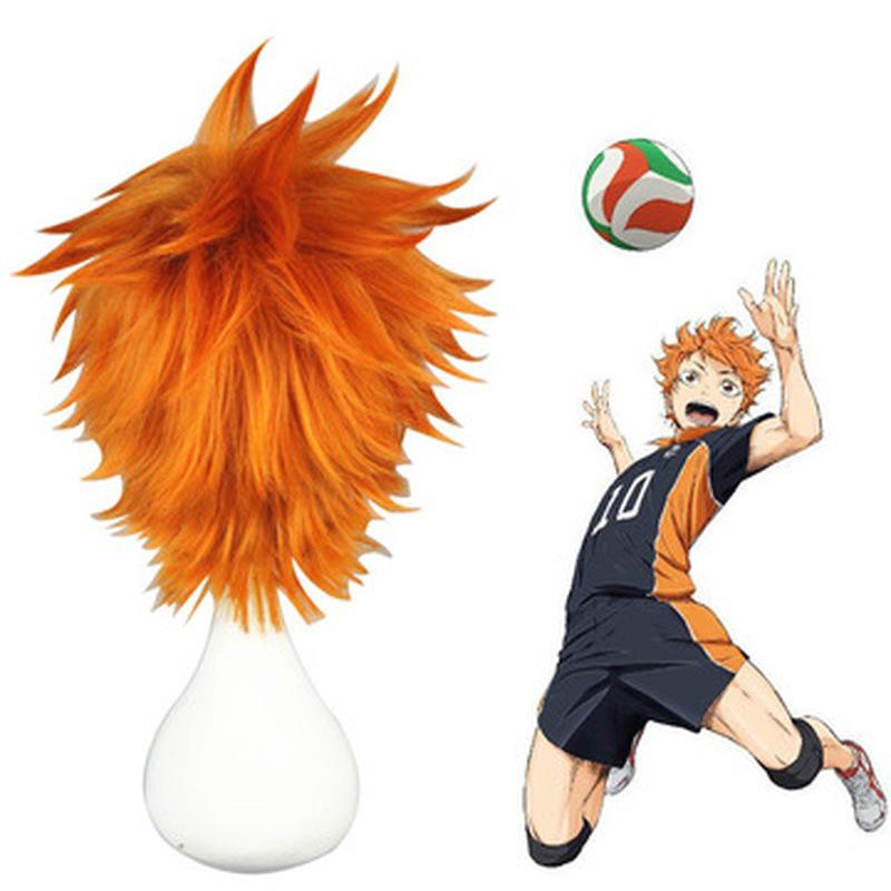 Хайкюу!! Hinata Syouyou Косплей Парик Короткие Оранжевые Пушистые Многослойные Парики Для Косплея Термостойкие Синтетические Волосы Аниме Парик + Кепка Для Парика