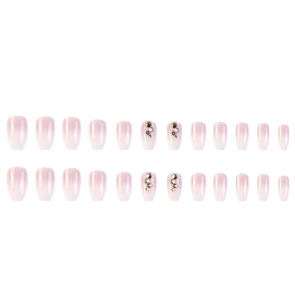 24 шт./компл., длинные блестящие накладные ногти с бриллиантами, водонепроницаемые наклейки для готовых ногтей, наклейки для ногтей Qucik