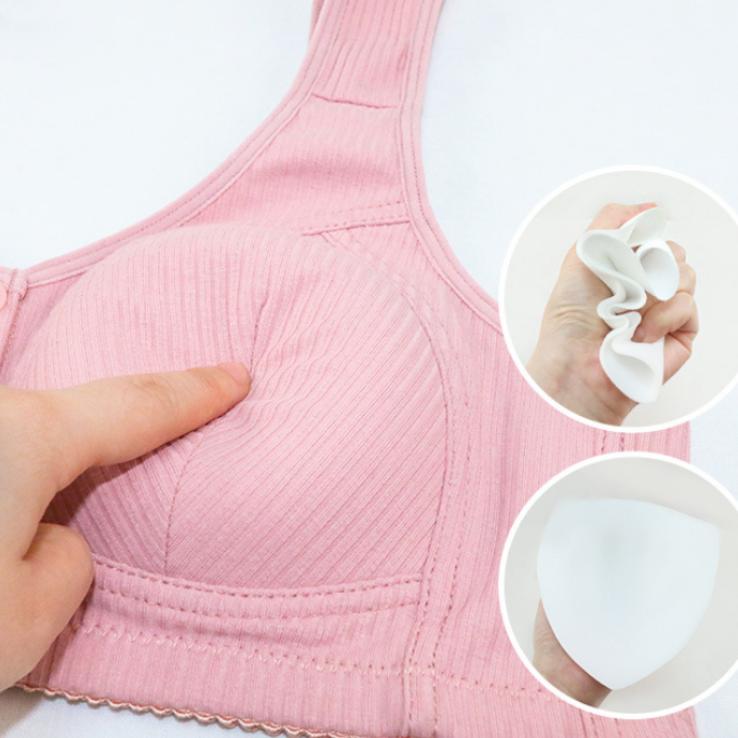 Women's Front Button Underwear Cotton Without Steel Ring Plus Size Bra