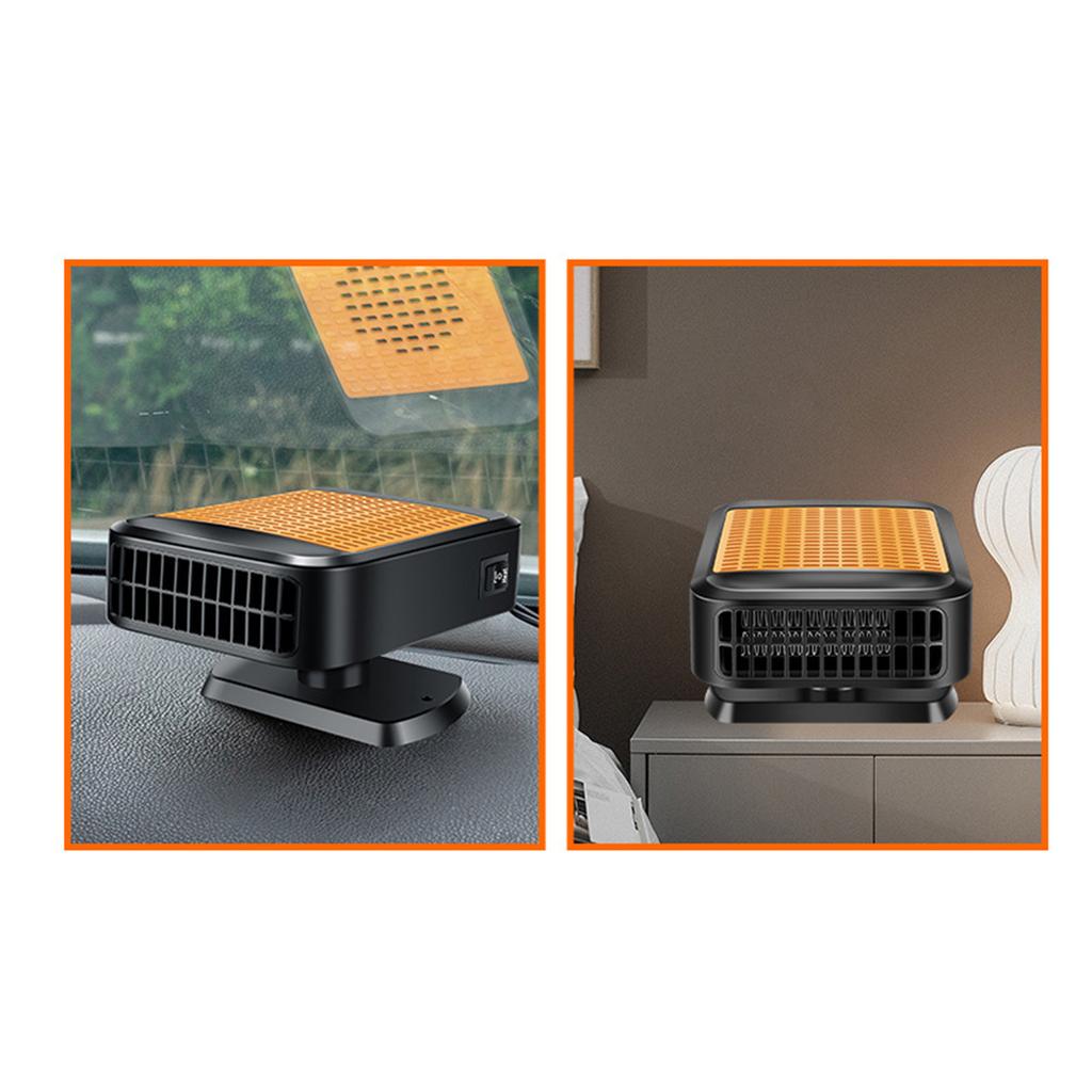 Car Heater, 12V 200W, 2-in-1 Car Heater, Defroster Fan, Car Amplifier, Car Cooling- Fan, SUV, Truck, RV, Trailer (orange Black