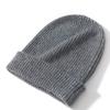 Pure Cashmere Autumn and Winter New Men's and Women's Solid Color Ingot Needle Cuffed Simple Warm Knitted Baotou Hat