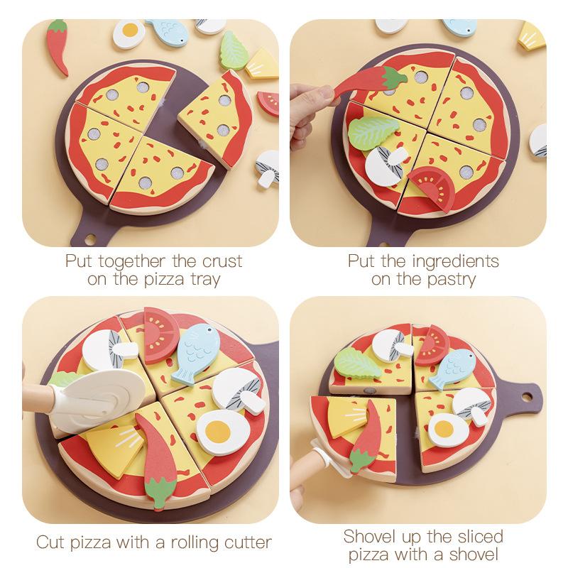 Children'S Play House Royal Pizza Cecile Set Kitchen Simulation Birthday Gift Early Education Wooden Toys