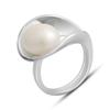 Серебряное кольцо с натуральным жемчугом, вес изделия 8,24 гр (2175650)