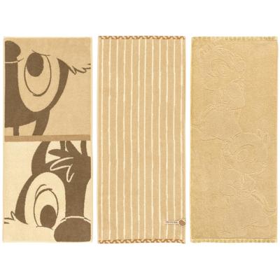 Towel Laboratory [Персонажи Диснея] Дисней #современные Лицевые полотенца, Чип и Дейл, Набор из 3 шт., Пушистые, Быстро впитывающие, 100% Хлопок, Низкое образование катышков, Подарок