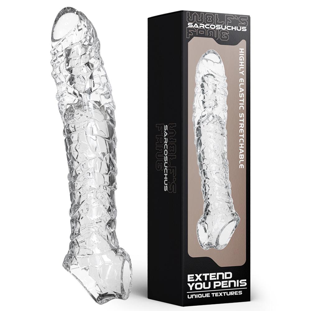 Penis Extension Sleeve Vibration Extend Adult Sex Toys Reusable Penis Sleeve Delay Ejaculation Dick Sleeve Sex toys for Men 18+