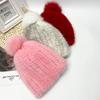 New Girls Boys Winter Hat Real Mink Fur Knitted Fox Fur Pompom Warm Hats Elastic High Quality Kids Outdoor Beanie Hats