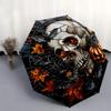 Halloween Skull & Pumpkin Stained Glass Wall Art Umbrella, Christmas Gift Y190
