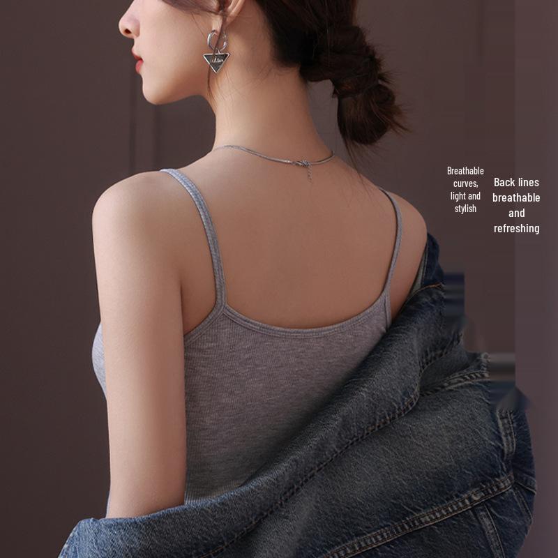 Женская майка-борцовка на тонких бретелях большого размера - Бесшовная майка без рукавов с защитой от просвечивания