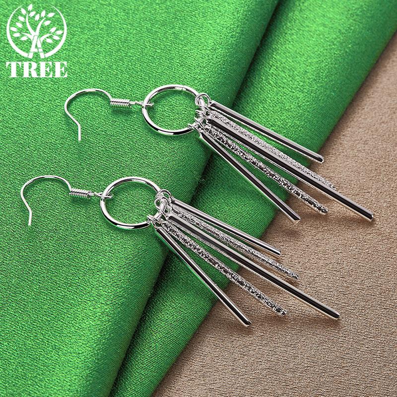 Gorgeous Jewelry 925 Sterling Silver Round Long Drop Earrings For Lady Charm Wedding Party Gifts Retro Earring Accessories