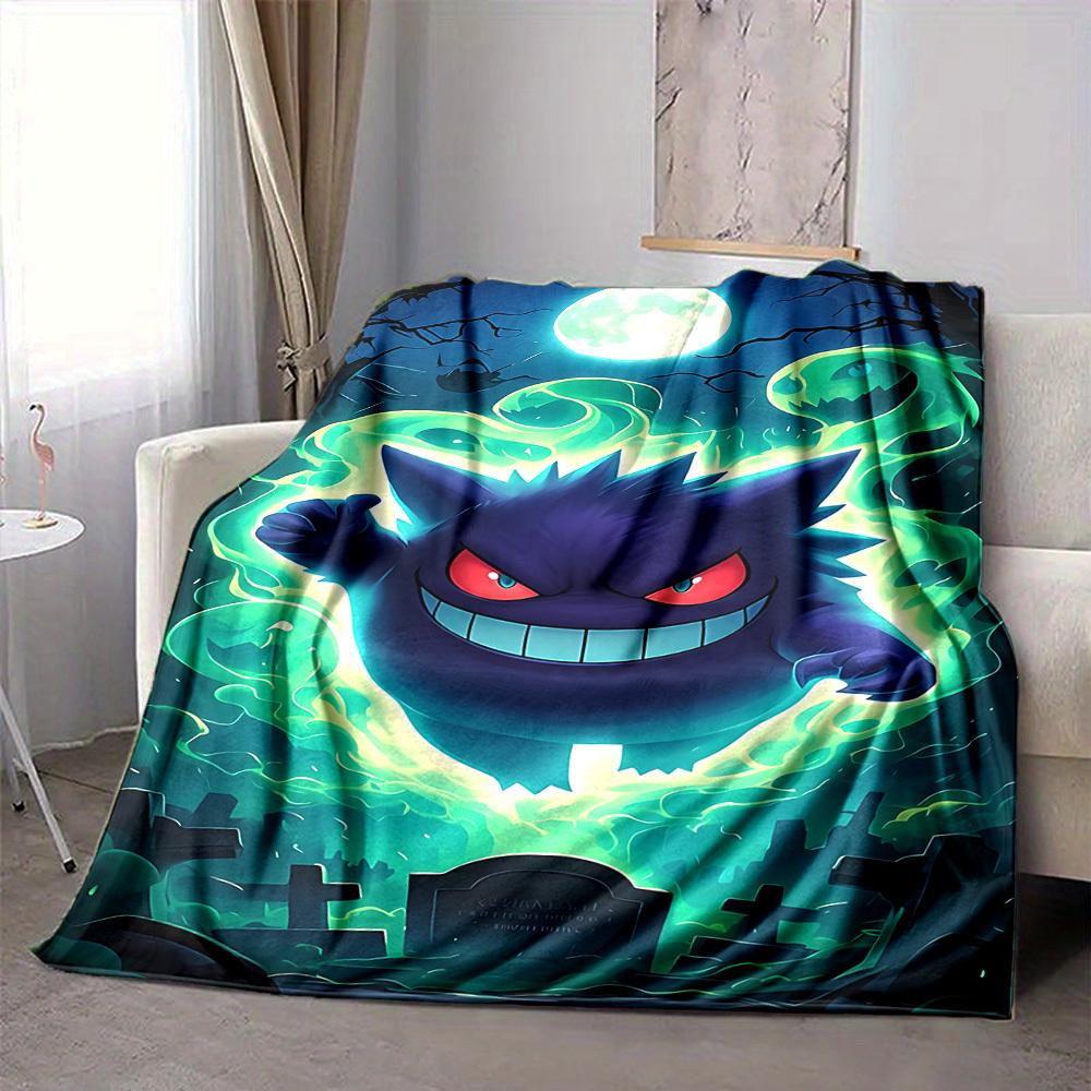 1pc Ghostly Pokémon Blanket Soft All Season Throw with Vibrant Design, Perfect for Home, Travel, and Gifts, Ideal for Naps and Camping