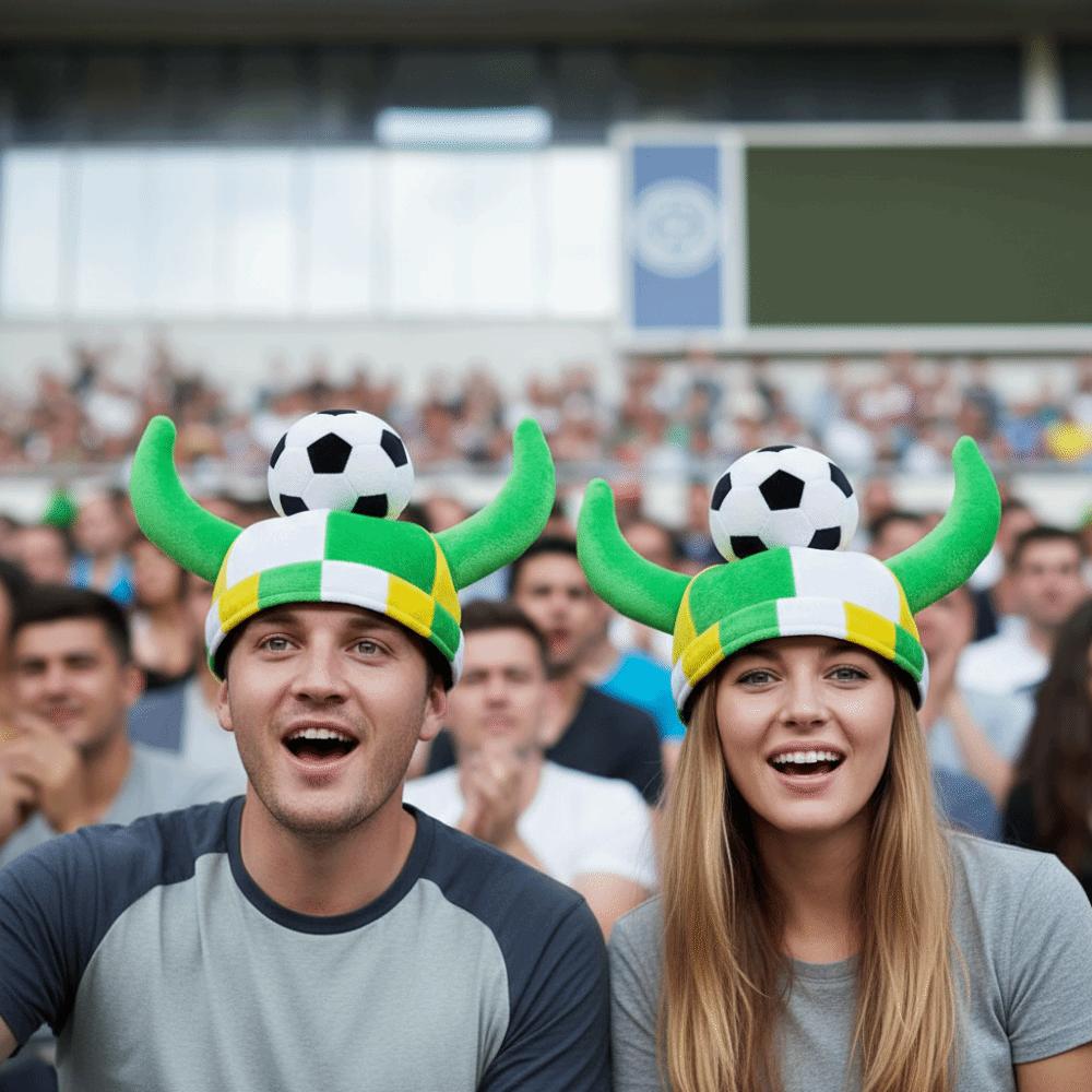 Soft Plush Material Soccer Fan Horn Hat Carnival Party Headwear Soccer Enthusiasts