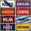 Paris Madrio Milan Munich Metal Tin Signs Vintage Plaque Auto License Plate Embossed Tag Garage Bars Pubs Clubs Home Wall Decor