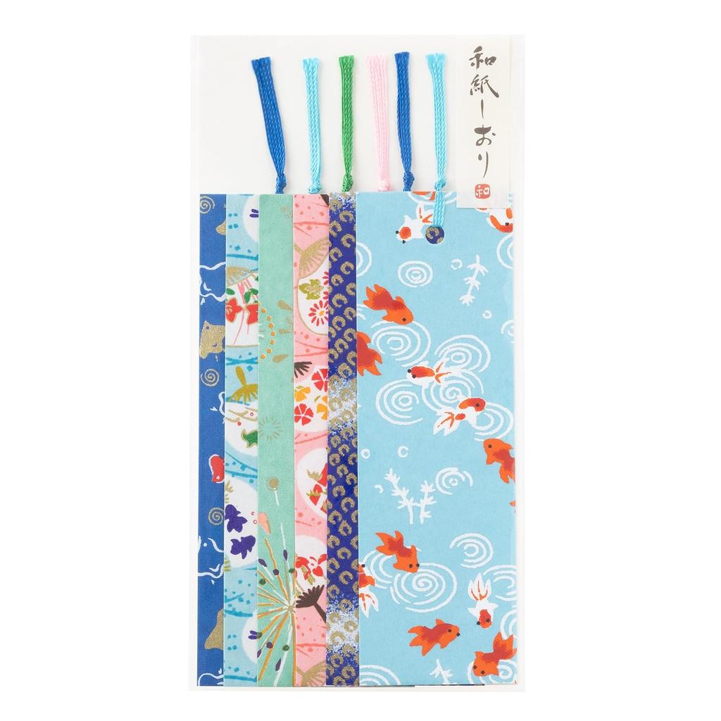 Washi Kawa Sumi Yūzen Katazome Bookmark 6 pieces Goldfish Summer Tradition 80459