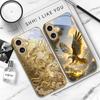 Золотой Цыпленок Роскошный Для iPhone 16E 15 Pro 14 13 Plus 12 mini 11 15Pro 14Max 13Plus XR Xs X 16 Pro Max Золотой стеклянный чехол для телефона