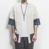 Men's Japanese Kimono Cardigan Loose Cotton Linen Open Front Casual Summer Shirt Jackets
