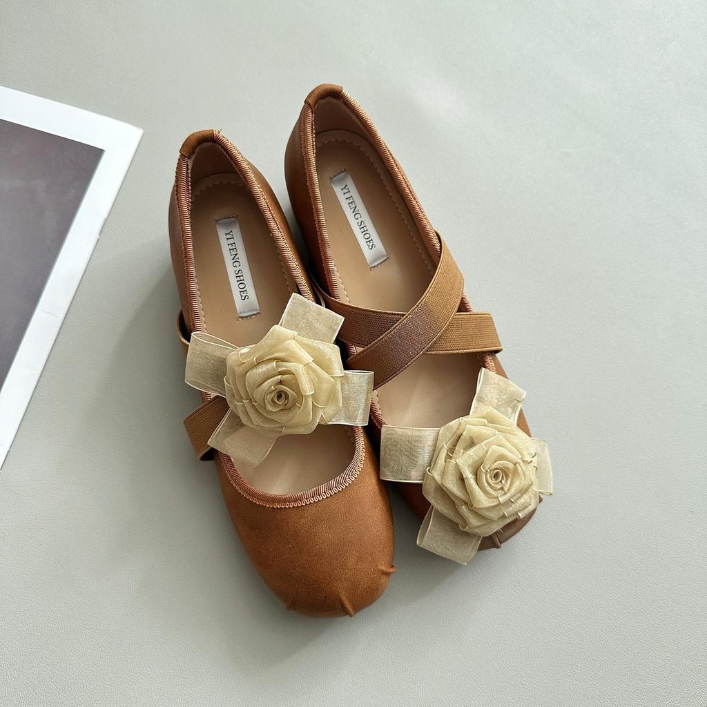 Туфли Мэри Джейн из овчины для мужчин, увеличивающие внутреннюю высоту на 5 см, кожаные, с цветком розы, женские, на плоской подошве, супермягкие балетки