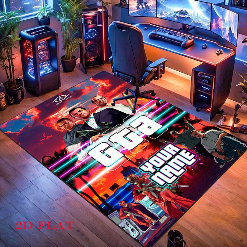 Custom Gta6 Carpet Rug for Living Room Bedroom Home Sofa Decoration,Kids play Nonslip Floor Mat