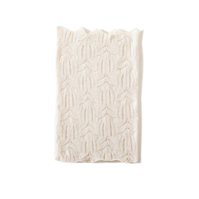 Cashmere Women's 2025 Autumn/Winter Solid Color Knit Neck Warmer Scarf Pullover.