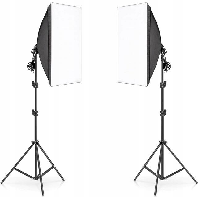 2 db fotólámpa, softbox, állítható állványos izzó, 50x70, + táska