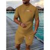 Casual Sports Suit Breathable Outdoor Casual Men's T-shirt and Five-Pants Suit Summer 3D Printing Suit for Adult Men