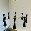 Handcrafted Brass Sputnik Chandelier 8 Arm Mid Century Stilnovo Style