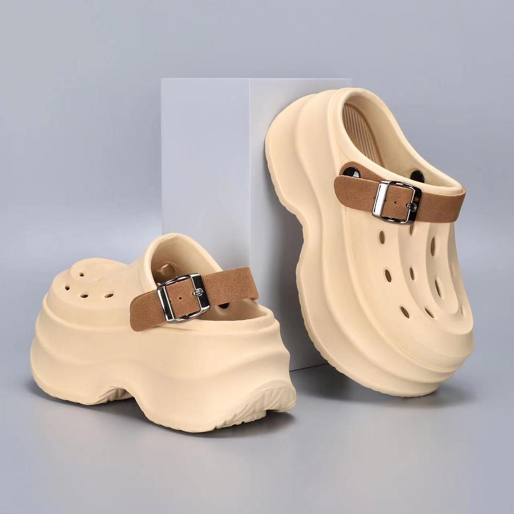 Cave shoes женская новая летняя мода повседневная маленькая толстая подошва увеличивающая рост сандалии маффин носить пляжные классные тапочки
