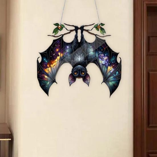 Halloween Bat Acrylic Window Hanging Gothic Bat Hanging Ornament Bat Hanger Pendant Spooky Bat Decor Home Car Ornament
