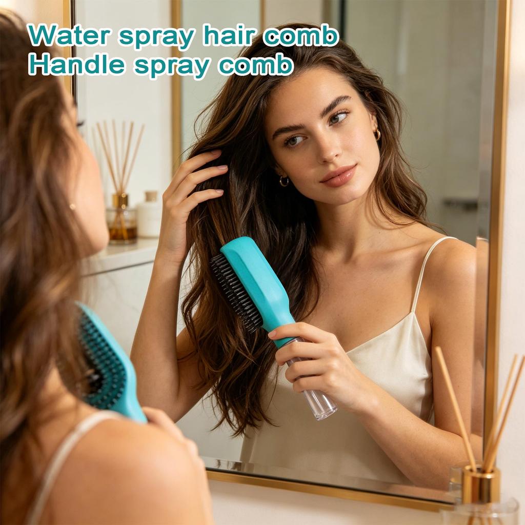 Water-Spray Hairbrush With Handle, One- Spray, -Frizz Hairbrush