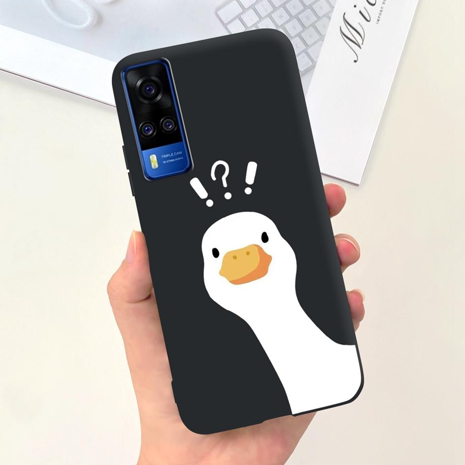 Чехол для Vivo Y31 2021 Милая Утка Кот Мультяшный Coque Матовый Мягкий Силиконовый Задняя Крышка Для Vivo Y51 Y51A Y53s Y 31 V2036 V2030 Fundas