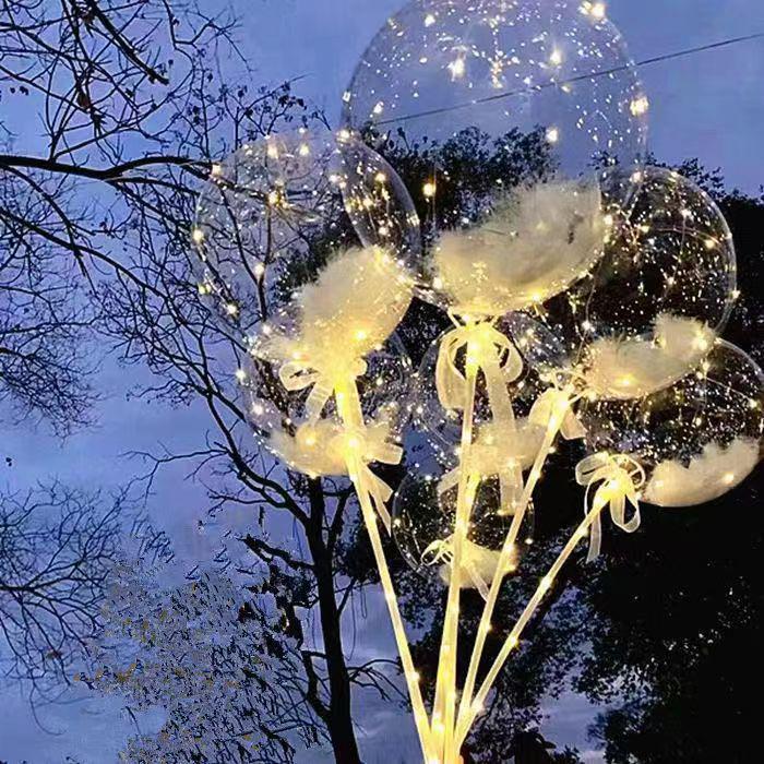 Прозрачный парящий шар Бобо с перьями для украшения дней рождений, помолвок, банкетов и свадеб