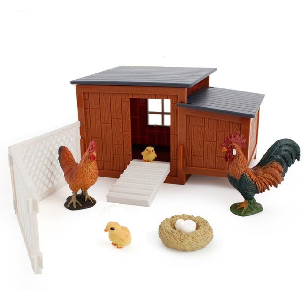 Chicken Rabbit Farm Henhouse Model Puppy Figurine Ranch Model Toy Children's Toy