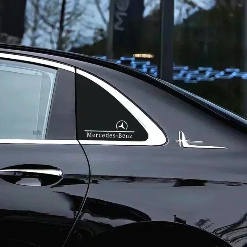2 шт. ПВХ Наклейки Декор Окна Автомобиля Значки Аксессуары Для Mercedes Benz C E S Класса W204 W205 W203 W211 W212 W213 W201 W210