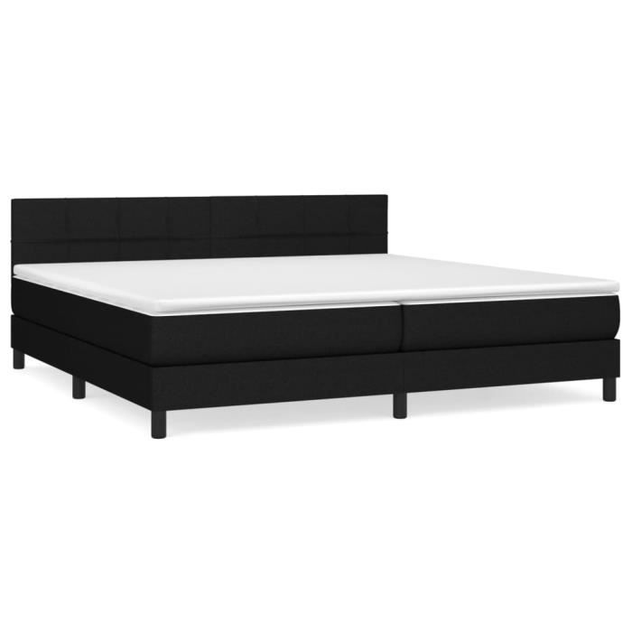 3140083 vidaXL Divan Bed with Mattress Black 200x200 Cm Fabric