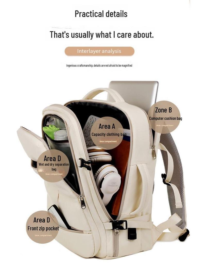 Women's Cross-Border Backpack, Large Capacity, Versatile Travel Bag for Short Business Trips