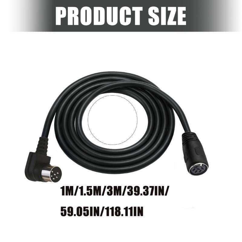 Угловой кабель-терминал DIN 6Pin (папа-мама) для звука, видео, микрофона, гитары, цифрового оборудования