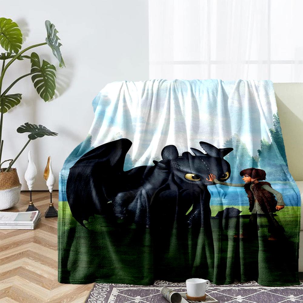 Dragon Theme Printed Blanket - Perfect for Couch, Bed, Travel & Outdoor Use | Machine Washable, Cozy & Durable.