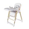 2-in-1 Baby High Chair with Rocking Function, 5-Point Safety Harness, Locking Wheels, Removable Tray, Foldable & Height-Adjustable, White
