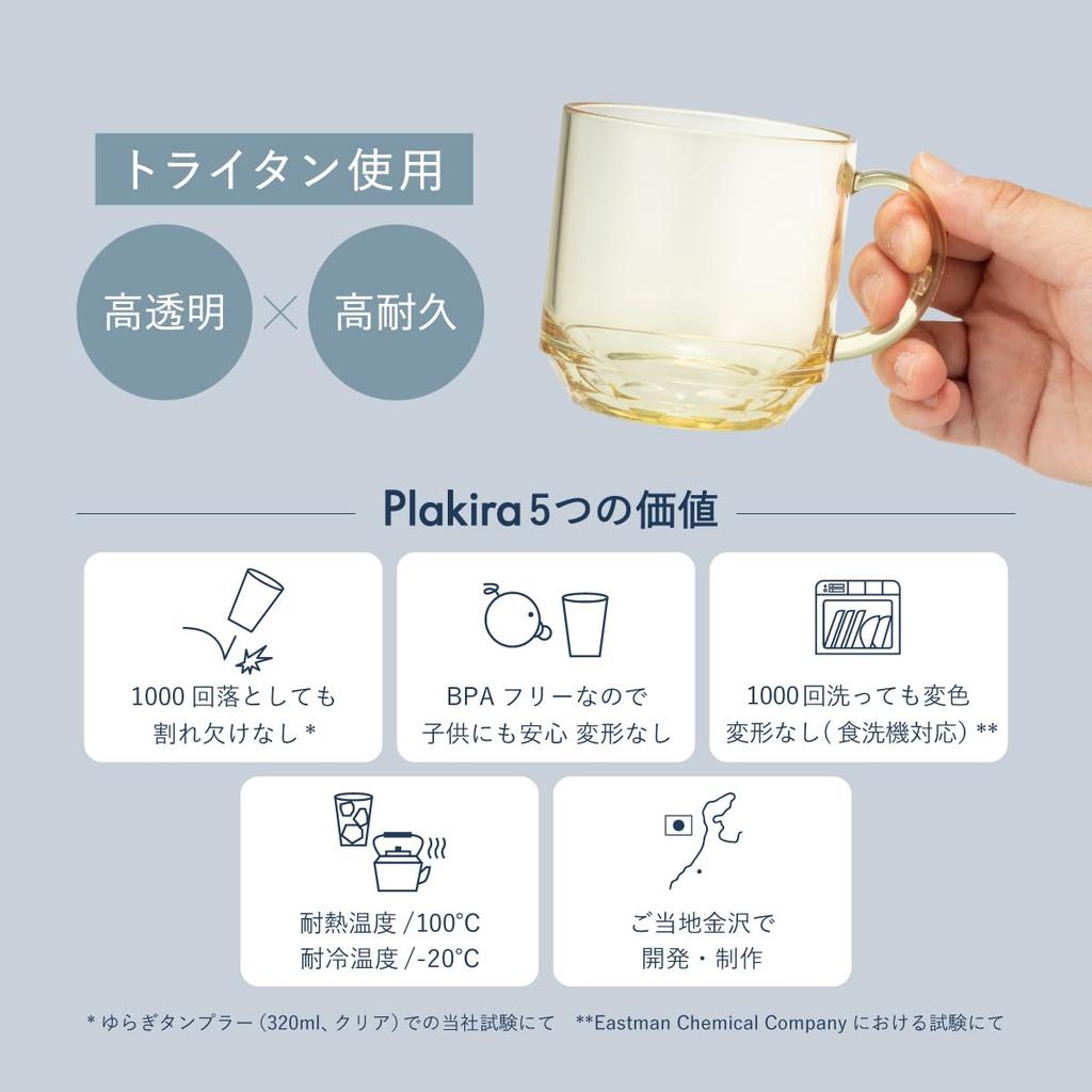 Plakira Unbreakable Large Microwave and Dishwasher Made in Perfect for Outdoor Home and Cute and Stylish Clear Plastic Mug with up to Perfect for and