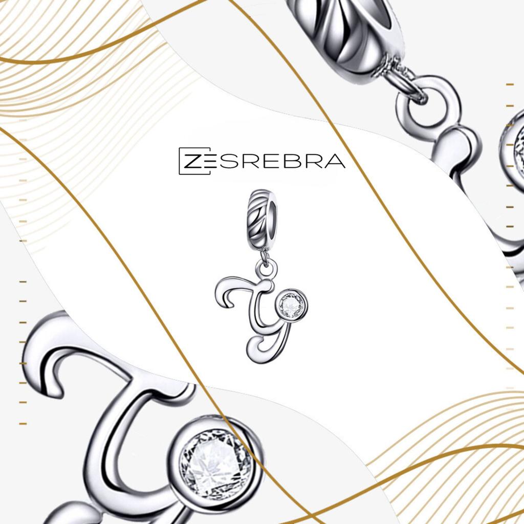 Charms Letter Y Pendant Pr 925 Hanging Bead Zircons Letter