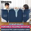 Portable Folding Bathtub Adult Swimming Pool Waterproof Thickened Spa Large Plastic Bucket Insulation 120min Heat Preservation 135x60x50cm