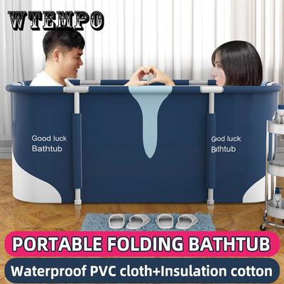 Портативная складная ванна для взрослых, бассейн, водонепроницаемая, утолщенная, спа, большое пластиковое ведро, изоляция, 120 минут, сохранение тепла, 135x60x50 см