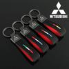 Suede Key Chains Car Logo Keyring Key Holder Pendant for Mitsubishi ASX EVO Lancer Montero Mirage Grandis Outlander Xpander