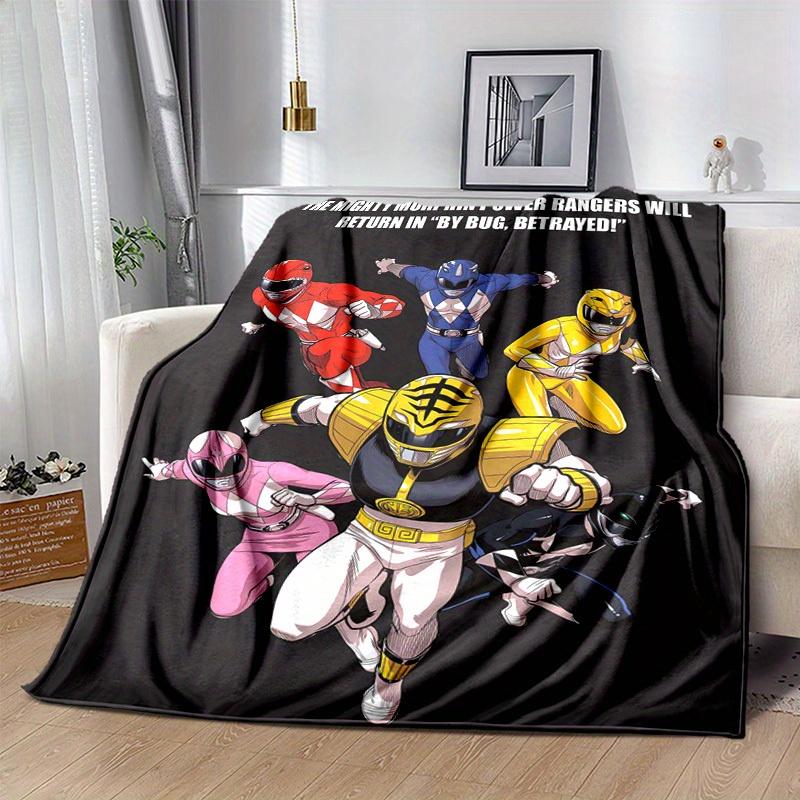 1 шт. Уютное домашнее одеяло Power Rangers! Идеально для домашнего декора, Отличная идея для подарка, Фланелевое покрывало Подходит для спален, гостиных, путешествий, Кемпинга